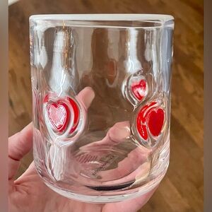 Anthropologie Red Hot Heart Icon Juice Glass NWT